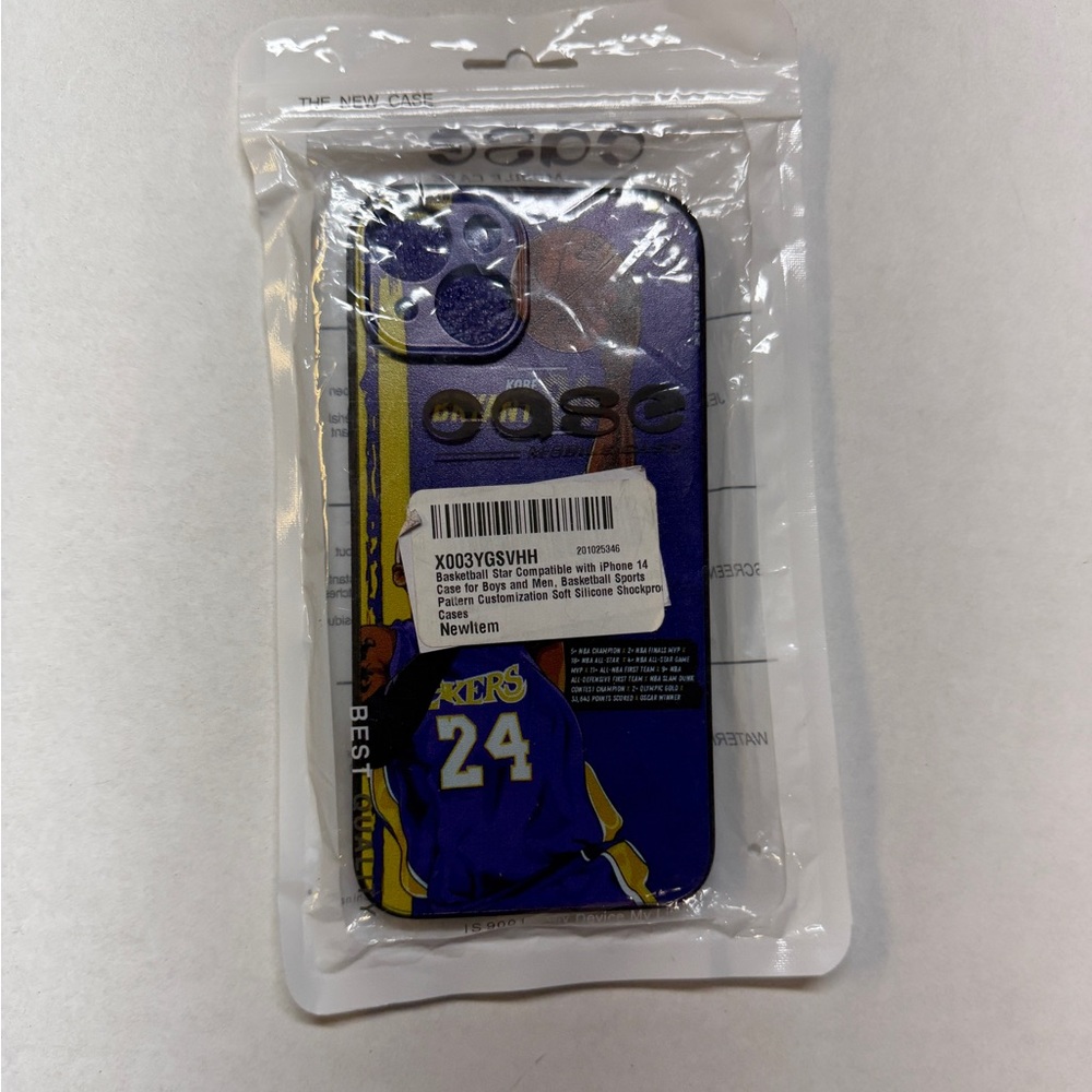 Kobe Bryant Los Angeles‎ Lakers Purple Themed iPhone 14 Silicone Phone Case